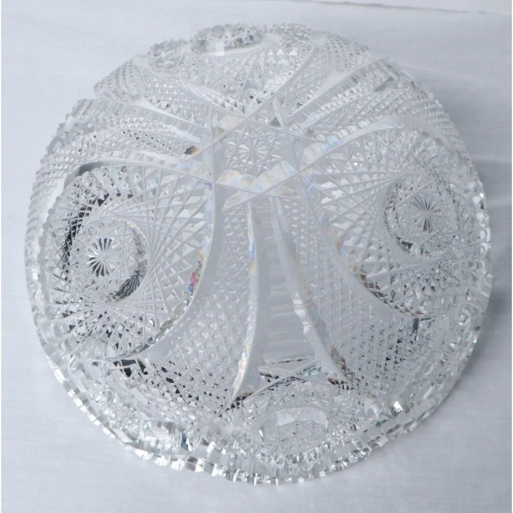 Antique American Brilliant Period Cut Glass Bowl 9